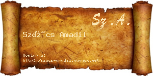 Szűcs Amadil névjegykártya